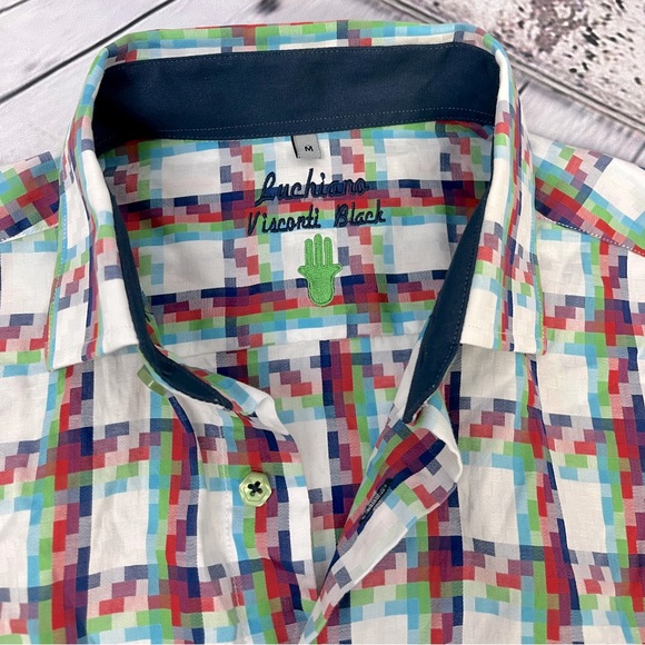 Luciano Visconti Black Button Down Size Medium - Picture 12 of 14